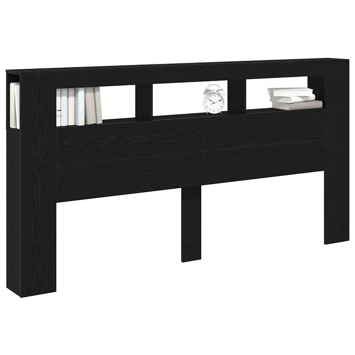 Tăblie LED Stejar Negru 200 x 18,5 x 103,5 cm Lemn compozit - WALTI WALTI