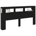 Tăblie LED Stejar Negru 200 x 18,5 x 103,5 cm Lemn compozit - WALTI WALTI
