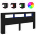 Tăblie LED Stejar Negru 220 x 18,5 x 103,5 cm Lemn compozit - WALTI WALTI