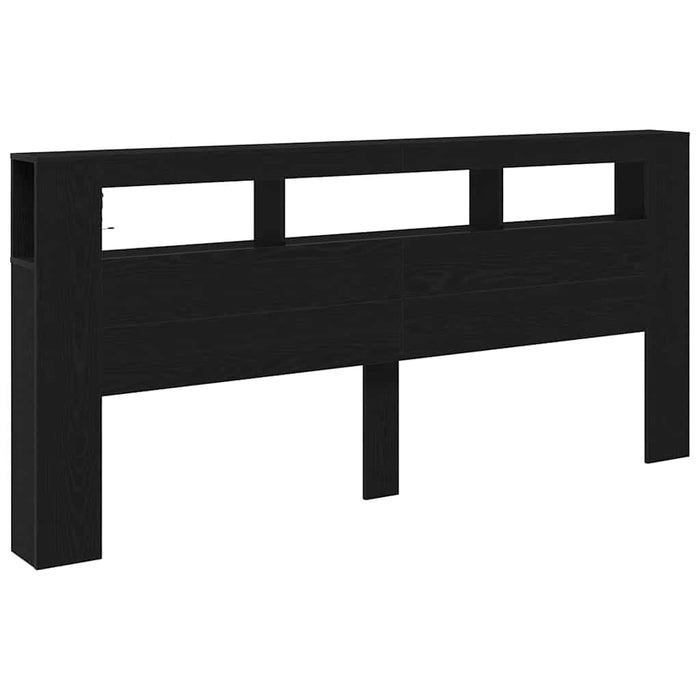 Tăblie LED Stejar Negru 220 x 18,5 x 103,5 cm Lemn compozit - WALTI WALTI
