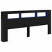 Tăblie LED Stejar Negru 220 x 18,5 x 103,5 cm Lemn compozit - WALTI WALTI