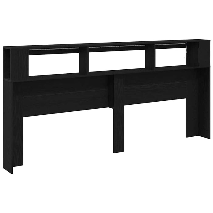 Tăblie LED Stejar Negru 220 x 18,5 x 103,5 cm Lemn compozit - WALTI WALTI