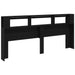 Tăblie LED Stejar Negru 220 x 18,5 x 103,5 cm Lemn compozit - WALTI WALTI