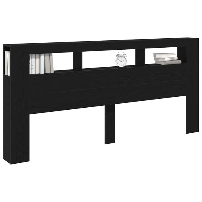Tăblie LED Stejar Negru 220 x 18,5 x 103,5 cm Lemn compozit - WALTI WALTI