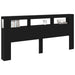 Tăblie LED Stejar Negru 220 x 18,5 x 103,5 cm Lemn compozit - WALTI WALTI