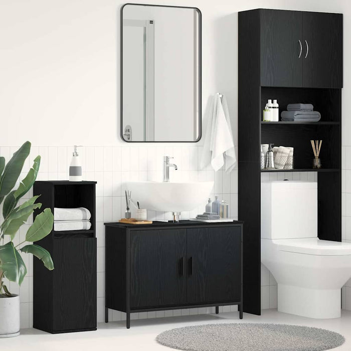 Dulap pentru chiuvetă de baie Stejar negru 80 x 30 x 60 cm - WALTI WALTI