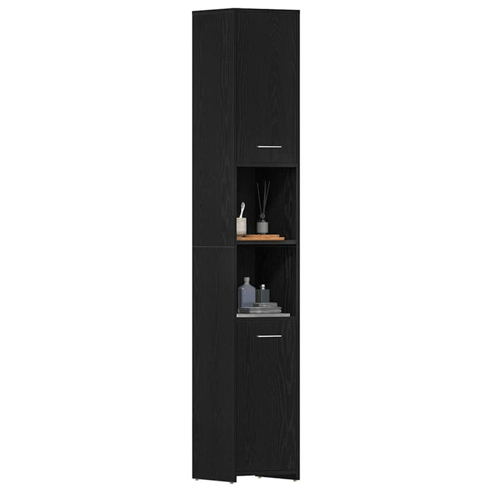 Dulap de baie din stejar negru 30x30x183,5 cm, lemn prelucrat - WALTI WALTI