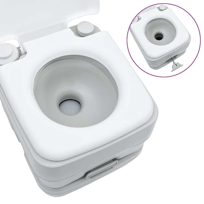 Toaletă portabilă, gri & alb, plastic, 10 L - WALTI WALTI