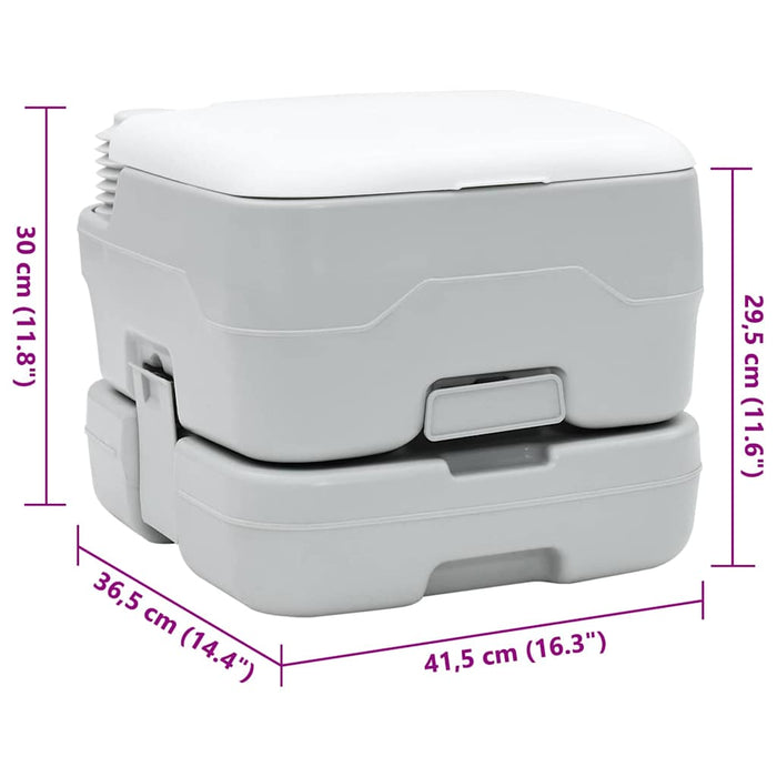 Toaletă portabilă, gri & alb, plastic, 10 L - WALTI WALTI