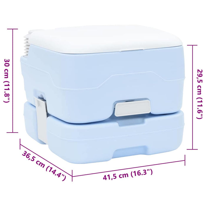 Toaletă portabilă, albastru & alb, plastic, 10 L - WALTI WALTI