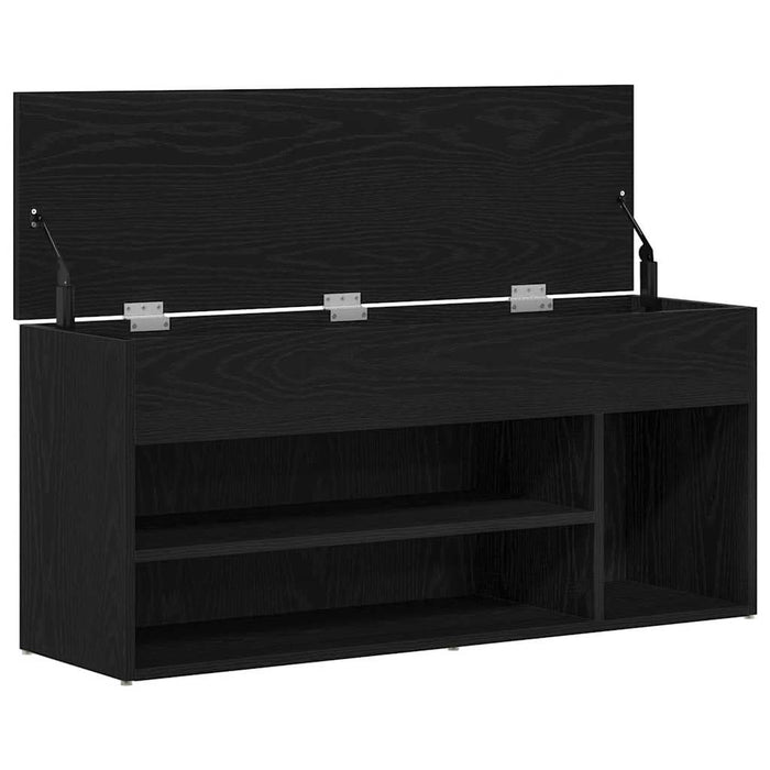 Bancă de pantofi Stejar negru 102x30,5x45 cm Lemn prelucrat - WALTI WALTI