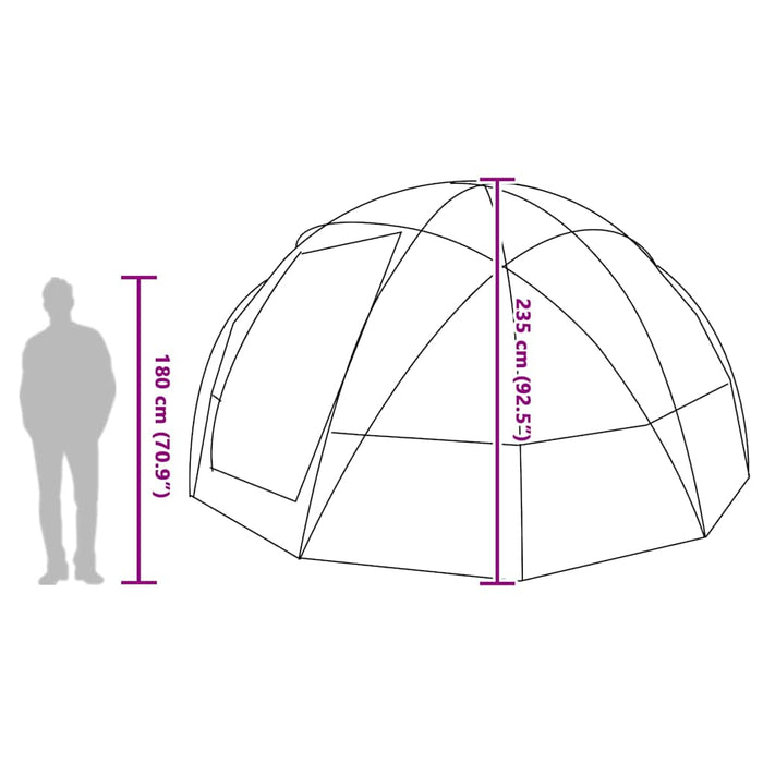 Cort de Camping Gri și portocaliu 475 x 475 x 235 cm Poliester - WALTI WALTI