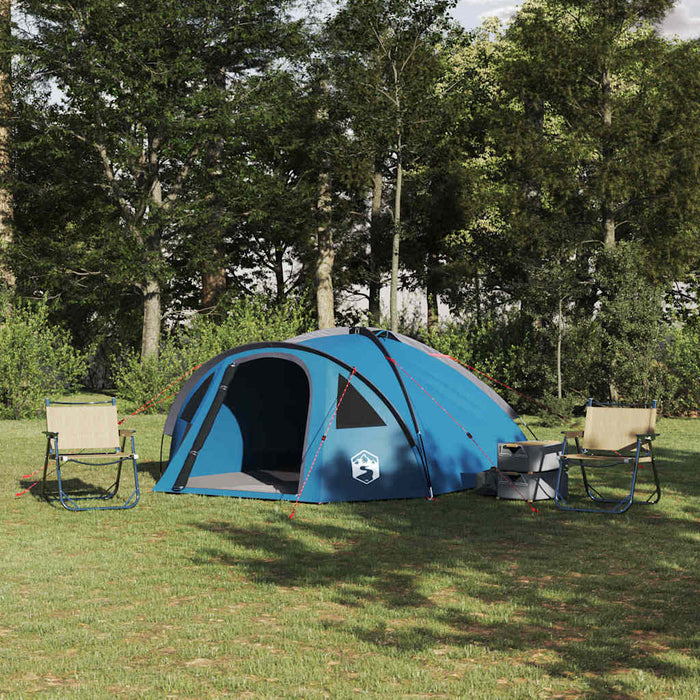 Cort de Camping albastru 308 x 268 x 130 cm Poliester - WALTI WALTI