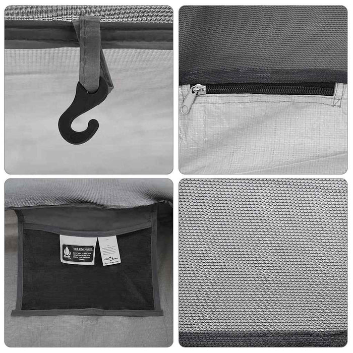 Cort interior Negru 220 x 128 x 110 cm Plasă - WALTI WALTI