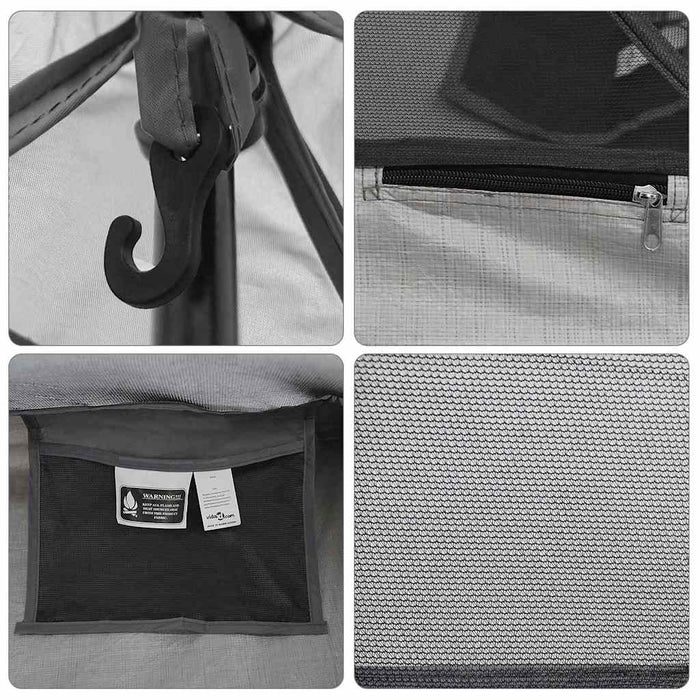 Cort interior cu acoperiș Negru 240 x 160 x 133 cm Cu plasă - WALTI WALTI