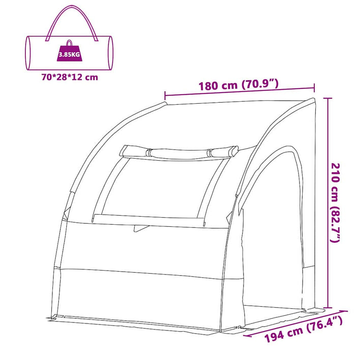 Cort pentru hayon Gri și Portocalie 194 x 180 x 210 cm tafta - WALTI WALTI