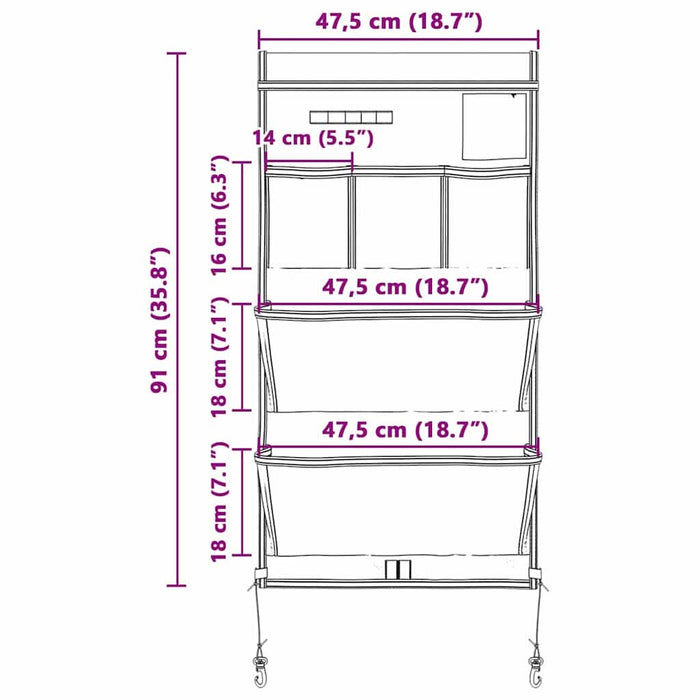 Pungă de stocare Negru și Albastru 91 x 47,5 cm oxford - WALTI WALTI