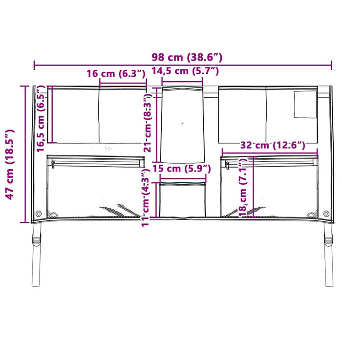 Pungă de stocare Negru și Albastru 98 x 47 cm oxford - WALTI WALTI