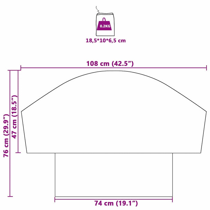 Capac de roată Negru și Albastru 108 x 76 cm oxford - WALTI WALTI