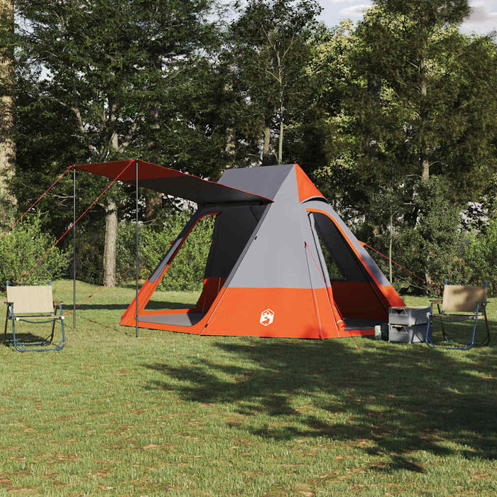 Cort de Camping Gri și portocaliu 482 x 360 x 227 cm Poliester - WALTI WALTI