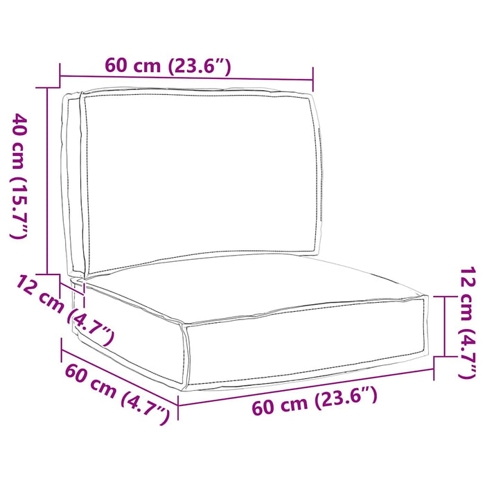 Set de perne pentru palet 2 pcs Gri 60 x 60 x 12 cm - WALTI WALTI