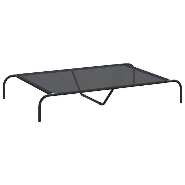 Pat înălțat pentru câini negru 130x80x20 cm Textilenă și oțel - WALTI WALTI