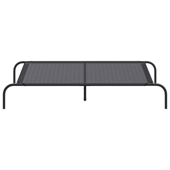 Pat înălțat pentru câini negru 130x80x20 cm Textilenă și oțel - WALTI WALTI