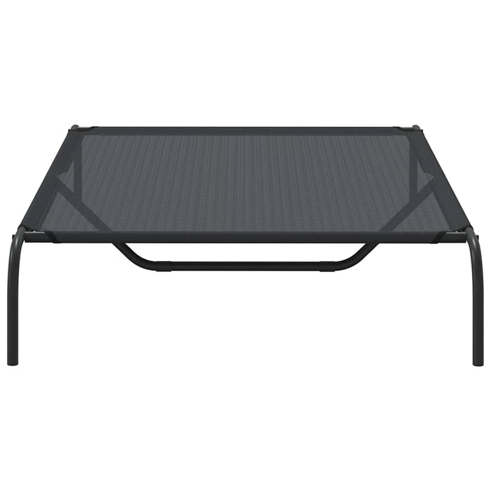 Pat înălțat pentru câini negru 130x80x20 cm Textilenă și oțel - WALTI WALTI