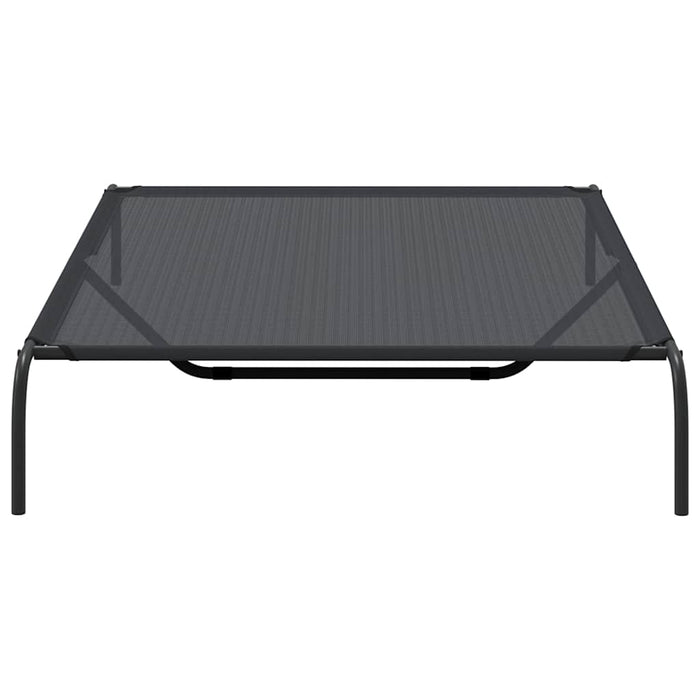 Pat înălțat pentru câini negru 150x90x20 cm Textilenă și oțel WALTI