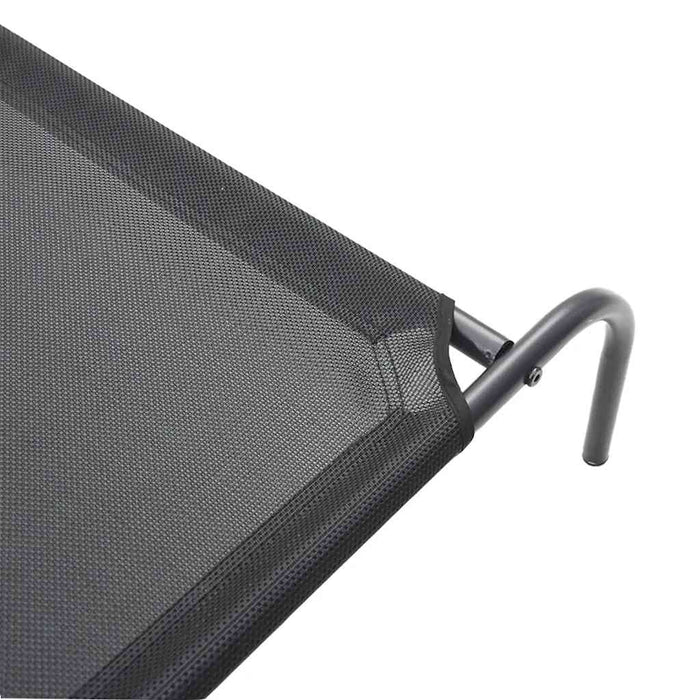 Pat înălțat pentru câini negru 150x90x20 cm Textilenă și oțel WALTI