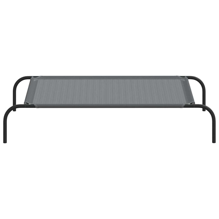 Pat înălțat pentru câini gri 110x65x20 cm Textilenă și oțel WALTI