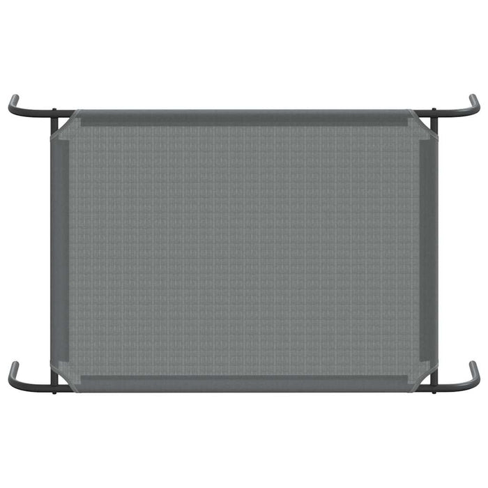 Pat înălțat pentru câini gri 110x65x20 cm Textilenă și oțel WALTI