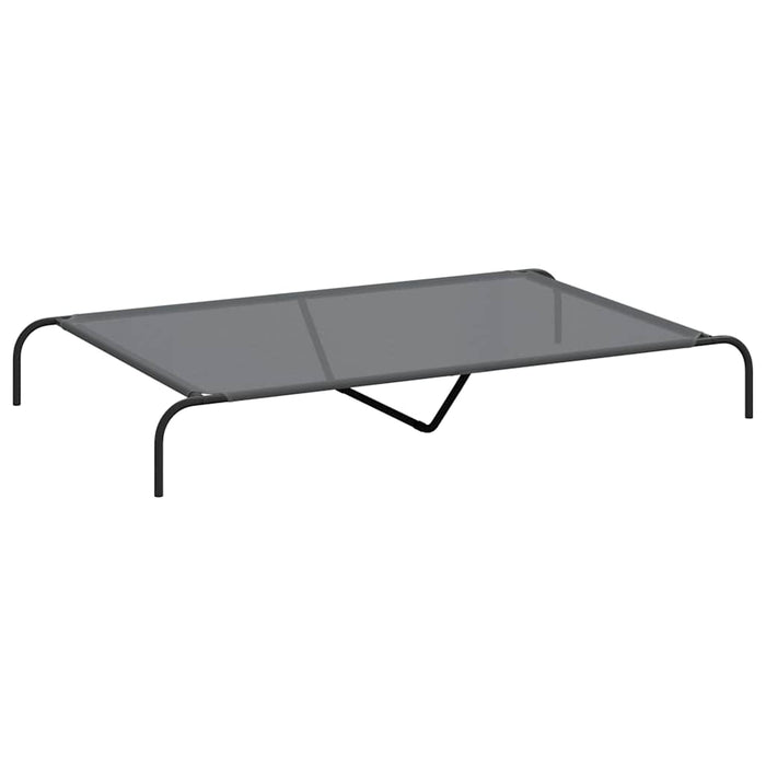 Pat înălțat pentru câini gri 150x90x20 cm Textilenă și oțel WALTI
