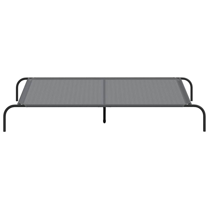 Pat înălțat pentru câini gri 150x90x20 cm Textilenă și oțel WALTI