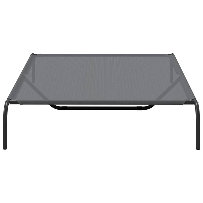 Pat înălțat pentru câini gri 150x90x20 cm Textilenă și oțel WALTI