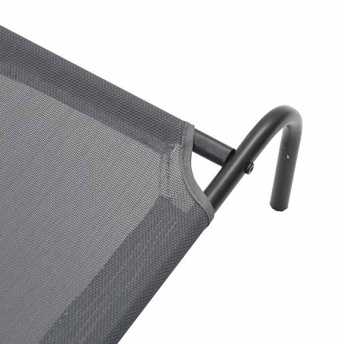 Pat înălțat pentru câini gri 150x90x20 cm Textilenă și oțel WALTI