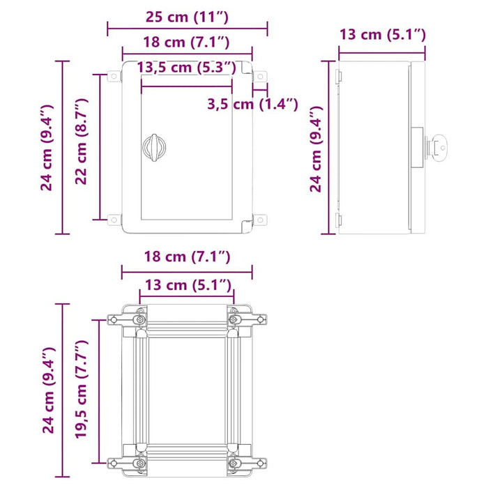 Cabinet de Control Gri 18 x 13 x 24 cm Plastic ABS - WALTI WALTI