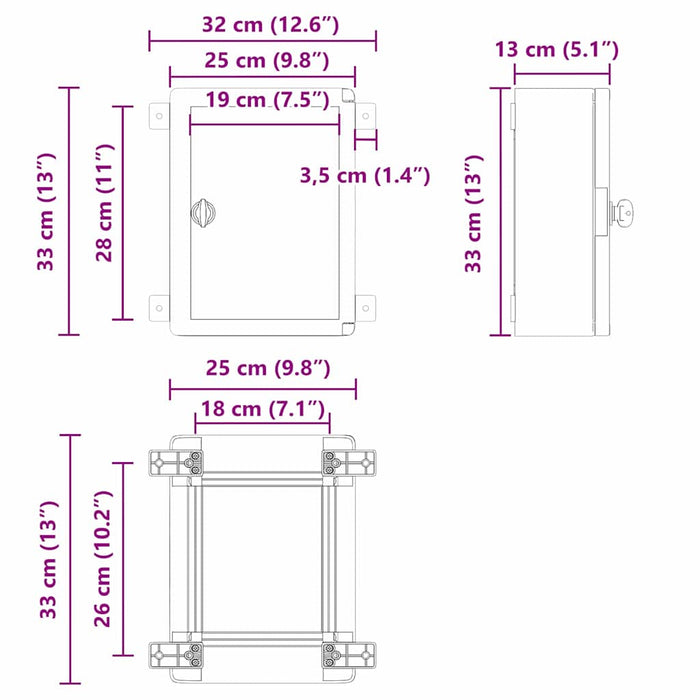Cabinet de Control Gri 25 x 13 x 33 cm Plastic ABS - WALTI WALTI