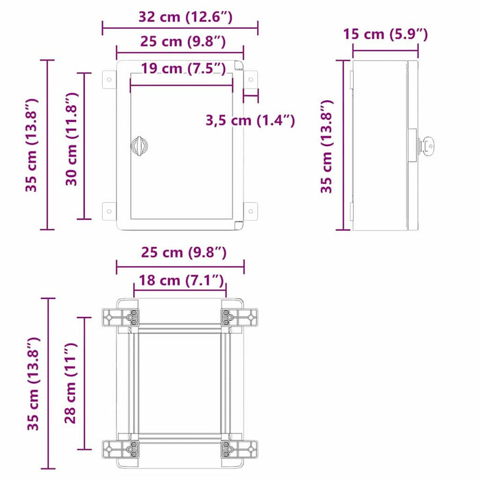 Cabinet de Control Gri 25 x 15 x 35 cm Plastic ABS - WALTI WALTI