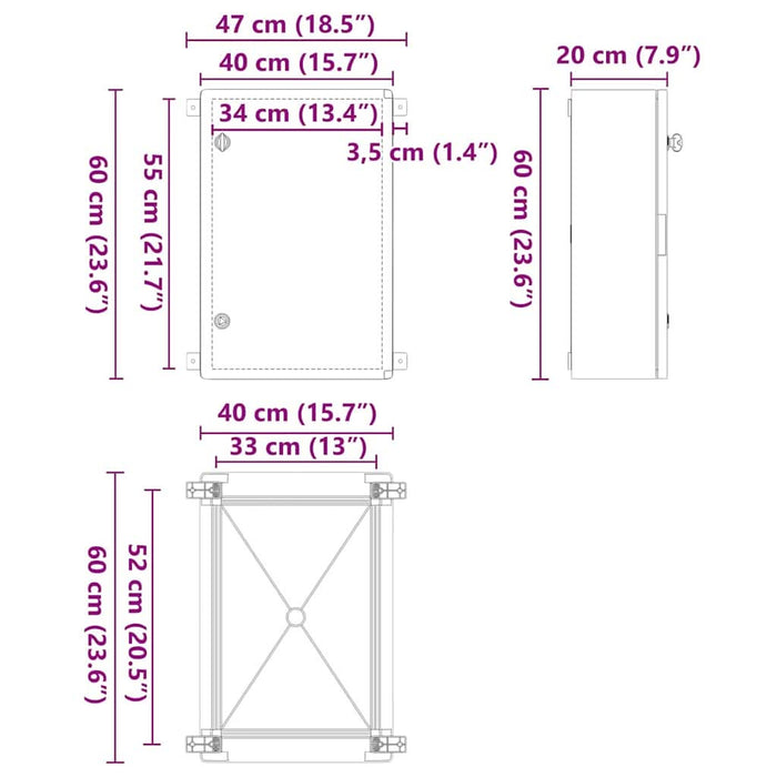 Cabinet de Control Gri 40 x 20 x 60 cm Plastic ABS - WALTI WALTI