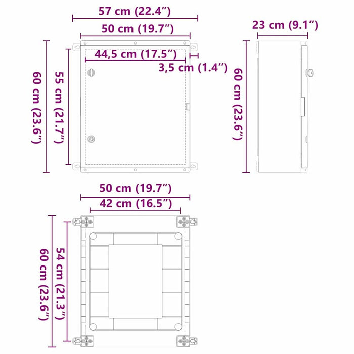 Cabinet de Control Gri 50 x 23 x 60 cm Plastic ABS - WALTI WALTI