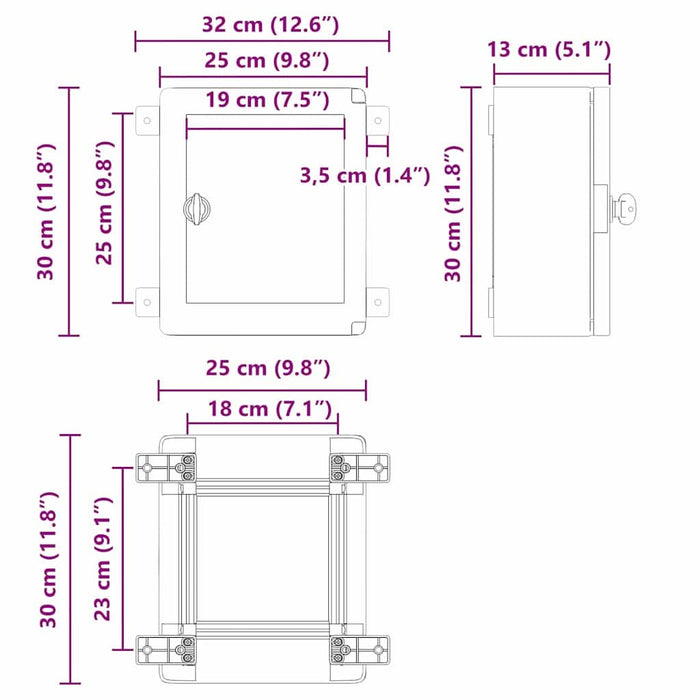 Cabinet de Control Gri 25 x 13 x 30 cm Plastic ABS - WALTI WALTI