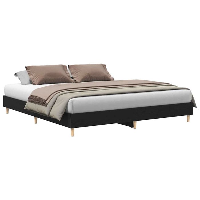 Cadru de pat Stejar negru 200 x 200 cm Lemn compozit - WALTI WALTI
