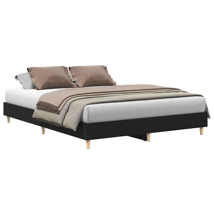 Cadru de pat Stejar Negru 150 x 200 cm Lemn compozit - WALTI WALTI