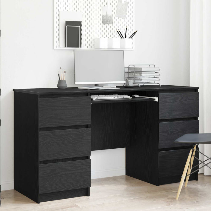 Birou cu sertar Stejar Negru 140 x 50 x 76 cm Lemn compozit WALTI