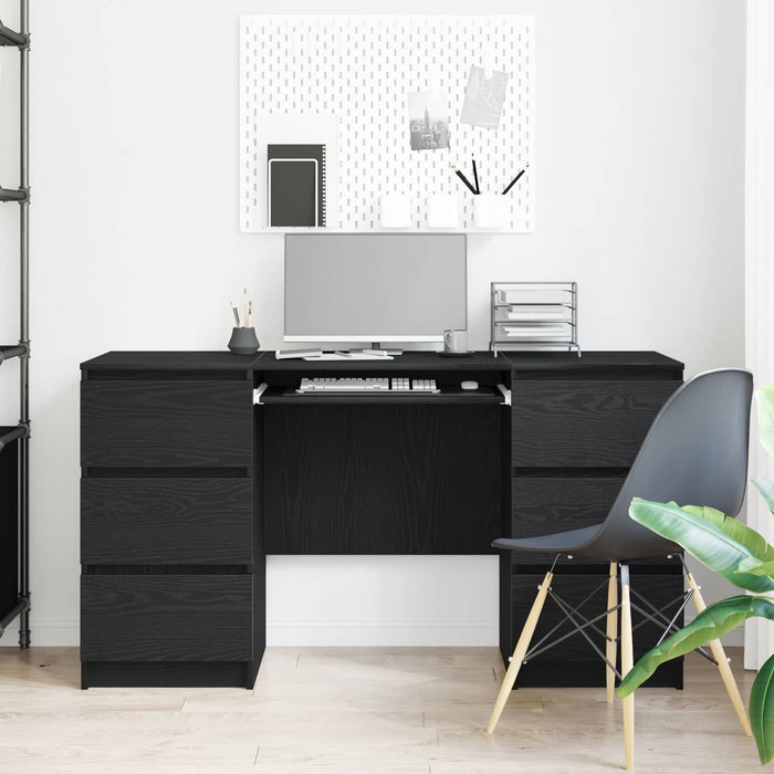 Birou cu sertar Stejar Negru 140 x 50 x 76 cm Lemn compozit WALTI