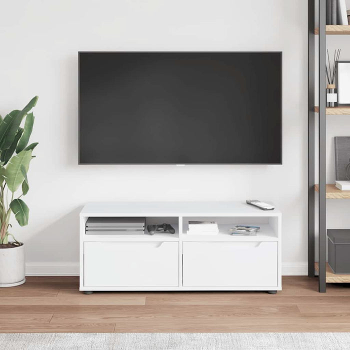 Dulap TV "VISNES" alb 100x40x38 cm lemn de prelucrare - WALTI WALTI