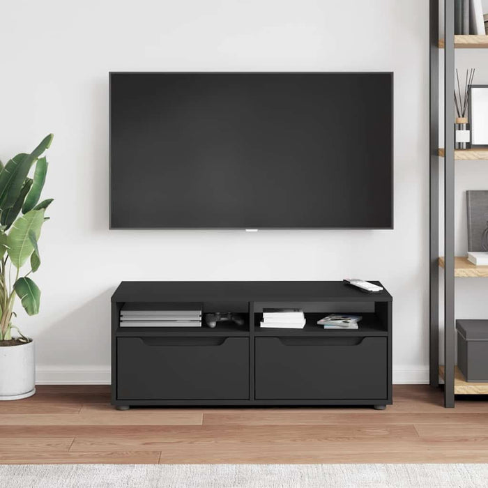 Dulap TV „VISNES” Negru 100x40x38 cm lemn prelucrat - WALTI WALTI