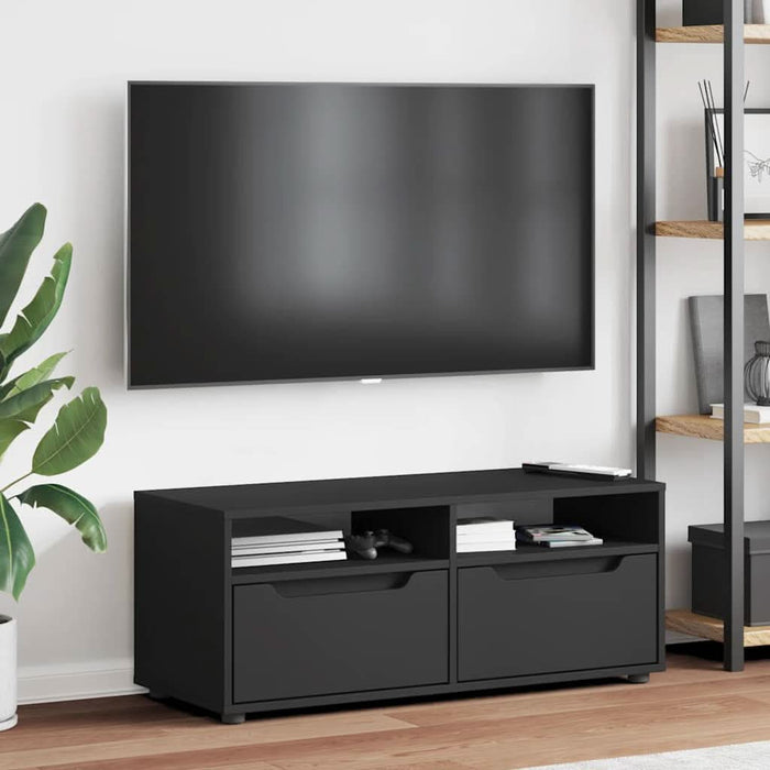 Dulap TV „VISNES” Negru 100x40x38 cm lemn prelucrat - WALTI WALTI