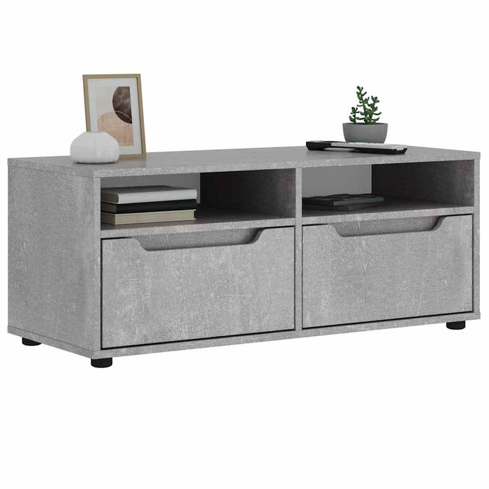 Dulap TV "VISNES" Beton Gri 100x40x38 cm Lemn prelucrat - WALTI WALTI